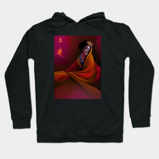 Geisha in red. Hoodie